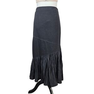 Luisa Cerano Wool with satin contrast Maxi lenght skirt